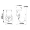 Kinkiet Waverly - 1 źródło światła - Klasyczny pewter Szkło z bąbelkami powietrza nowoczesny minimalistyczny uniwersalny KL-WAVERLY1-CLP KICHLER